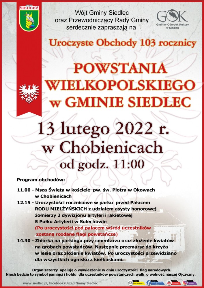 Plakat obchody powstania wielkopolskiego